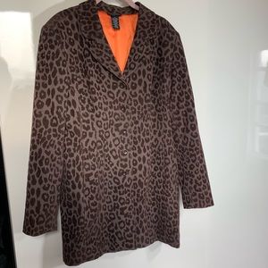 Brown leopard patterned blazer